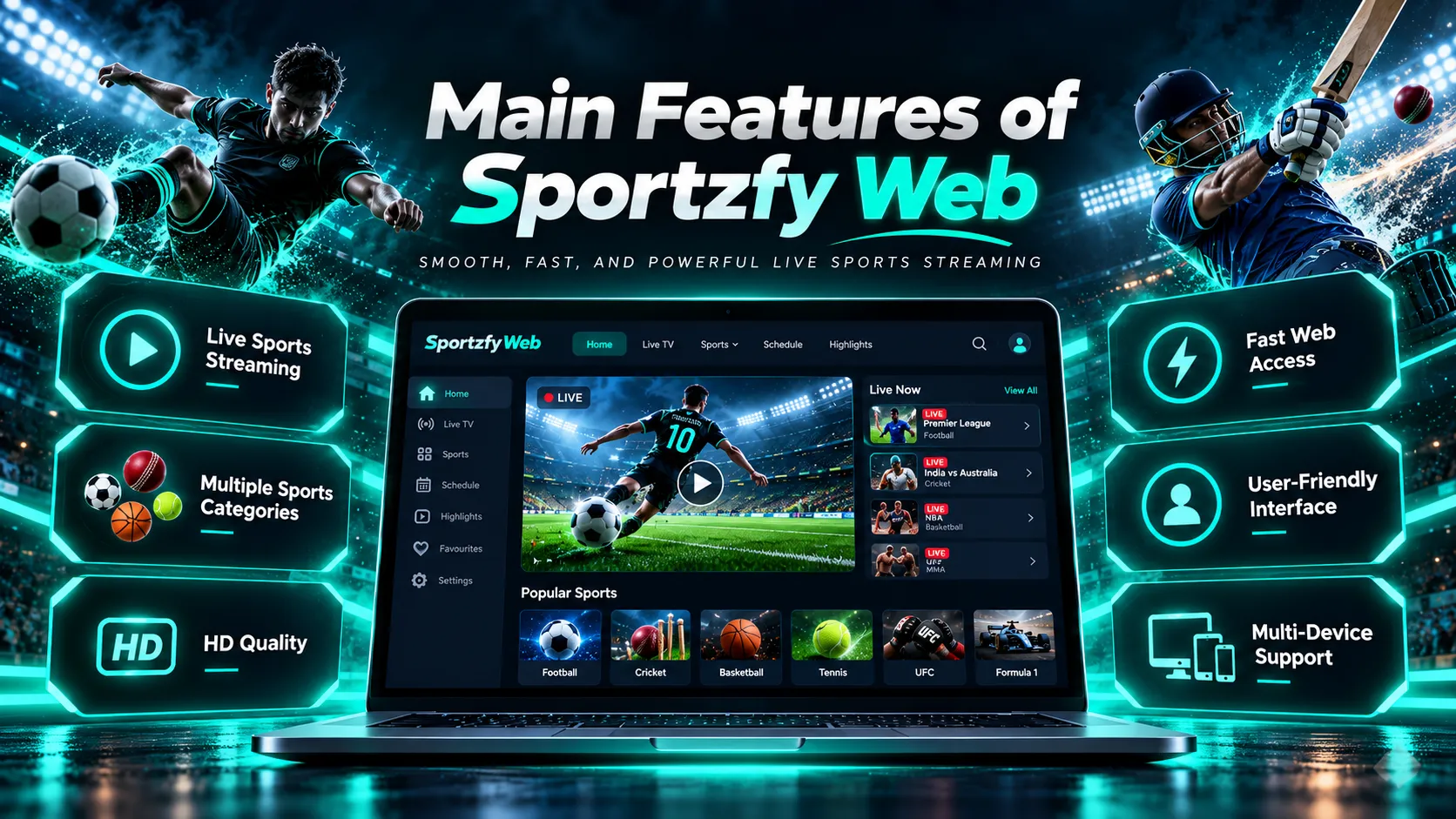 Main Features of Sportzfy Web